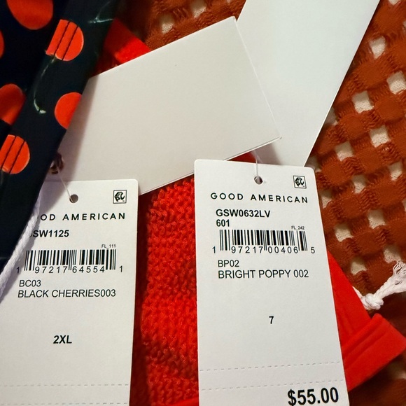 Good American Cherry Print and Red Bikini Tops - Picture 2 of 4